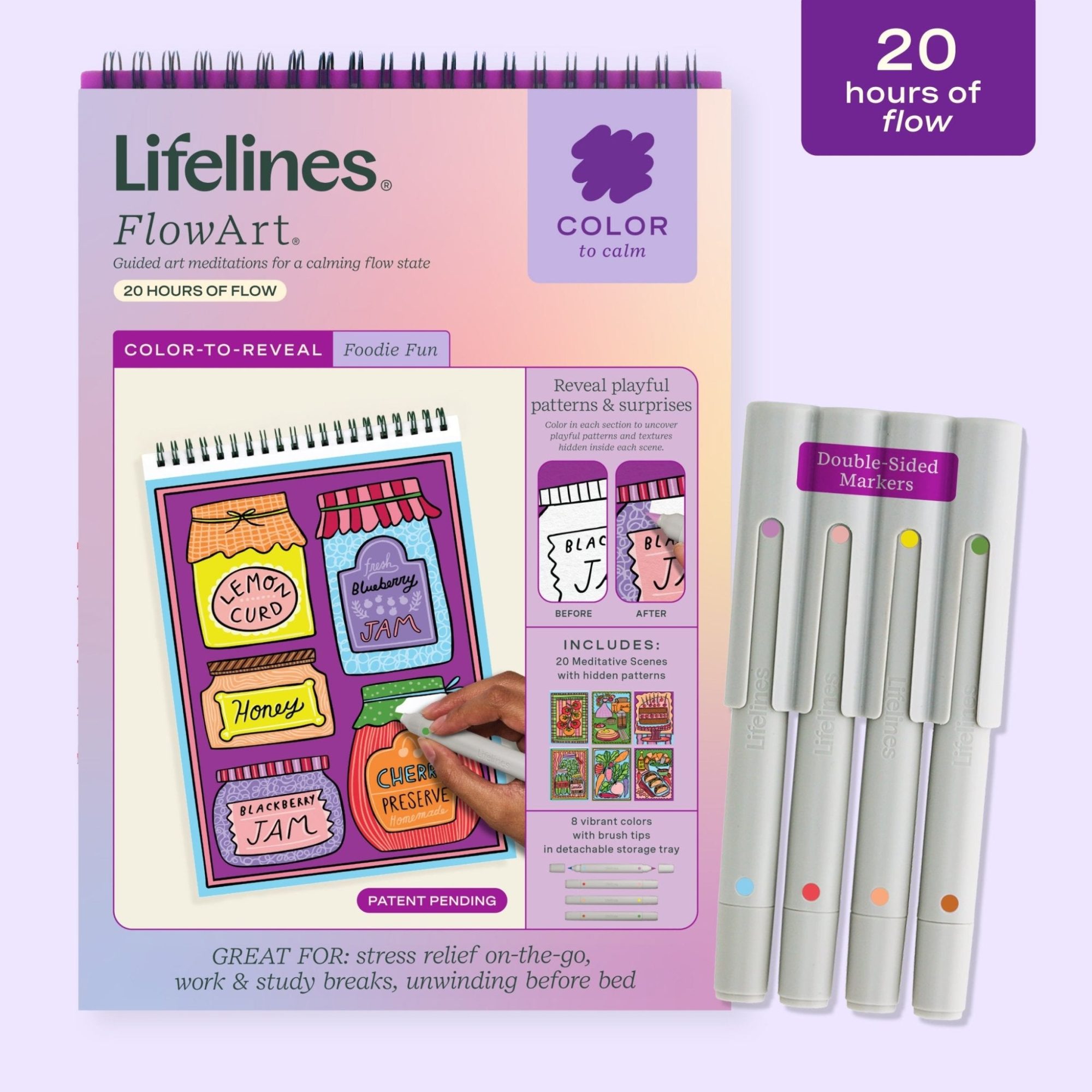 FlowArt® - Color-to-Reveal, Foodie Fun